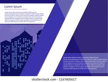 The layout design of the brochure template. Catalog, magazine, flyer. Urban concept with buildings. City creative panorama, perfect for town or city related illustration