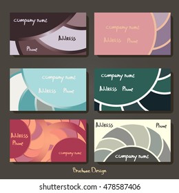 Layout design business card. With geometric patterns. Part of the circle. Vector. There is space for your company name and contact regime data.