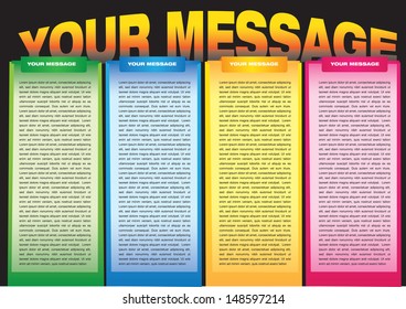 Layout design of colorful banners with own area for text. Vector illustration.