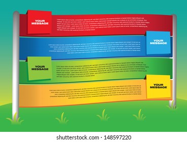 Layout design of colorful banners with own area for text. Vector illustration.