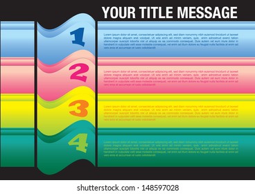 Layout design with colors and area for text. Vector illustration.