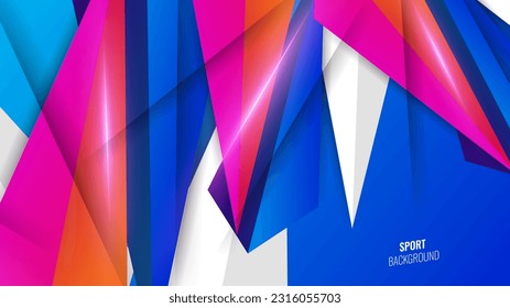 Layout design with dynamic shapes blue pink Sport background. futuristic technological wallpaper