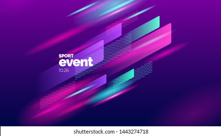Layout design with dynamic shapes for event, tournament or championship. Sport background. - Shutterstock ID 1443274718