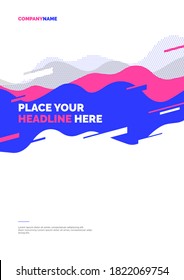 Layout design with dynamic waves shapes. Vector illustration for poster, flyer or website design.