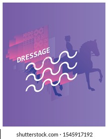 Layout design for equestrian discipline competition for sports symbol of Endurance, Jumping, Dressage and vaulting.