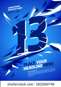 Layout design with explosion of shards. Vector illustration for poster, flyer or website design.
