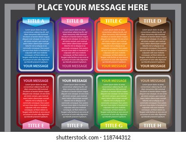 Layout design of fold paper with colors and area for text. Vector illustration.