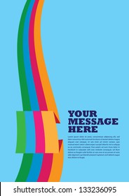 Layout design of four colorful rainbow banners with own text area. Vector illustration.