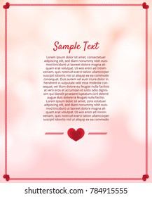 Layout design mockup for concept valentine festive love moment. Illustrator vector.