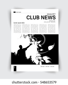 Layout-Design für Musikmagazin, Vektorgrafik