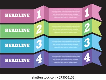 Layout design of paper banner with own area for text. Vector illustration.