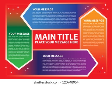 Layout design for progress circle with different colors. Vector illustration.