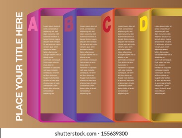 Layout Design with shelves and own area for text. Vector illustration.