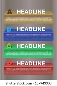 Layout Design with shelves and own area for text. Vector illustration.