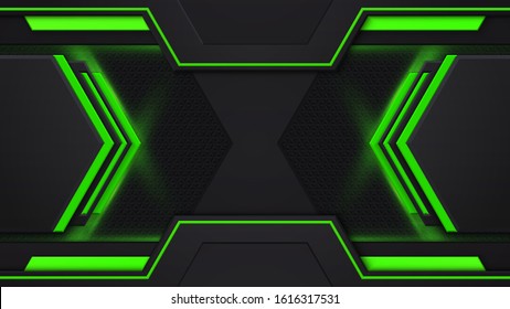 Layout design tech. Green and black contrast abstract technology background. Green backlight. Vector corporate design.