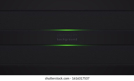 Layout design tech. Green and black contrast abstract technology background. Green backlight. Vector corporate design.