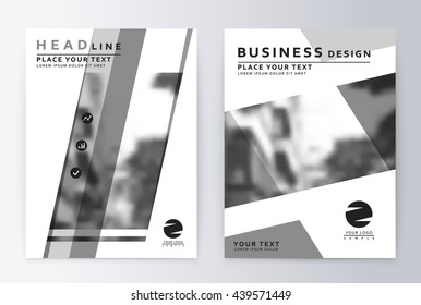 Layout design template, annual report brochure. Business flyer design template grey background