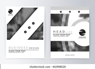 Layout design template, annual report brochure. Business flyer design template grey background