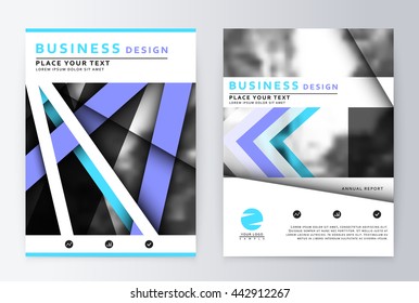Layout design template, annual report brochure. Business flyer design template lilac and blue background