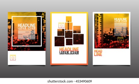 Plantilla de diseño de diseño, libro de portada, fondo abstracto de ciudad