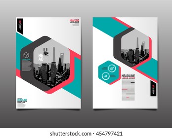 Layout Design Template  Cover Book  Geographic Abstract Background