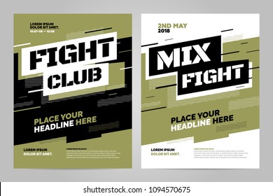 Layout design template for fight event or other sport event. Can be adapt to Brochure, Annual Report, Magazine, Poster.