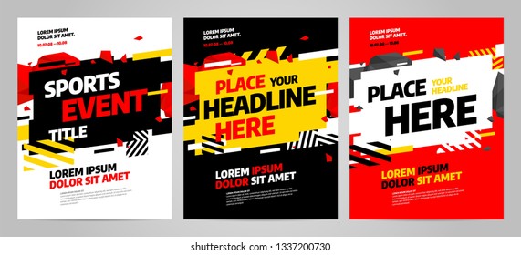 Layout design template for sport event, tournament or competition. Sports background.