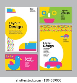 Layout Design, Template Stationary, Colorful, Kids, vector illustration.