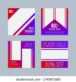 Layout design templates for clothing ads on social media