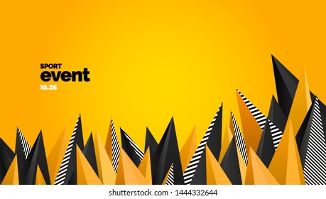 Layout design with triangles for event, tournament or championship. Sport background.