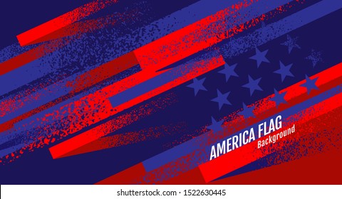 Layout Design USA  flag , Template Banner, Vector abstract grunge,  Background and texture.