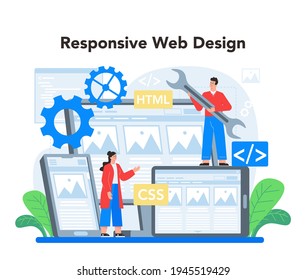 Layout designer concept. Web development, mobile app design
