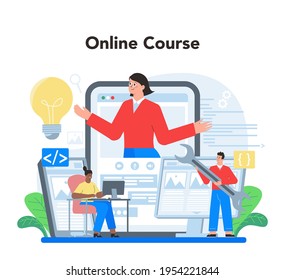 Layout designer online service or platform. Web development,