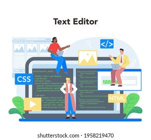 Layout designer online service or platform. Web development,