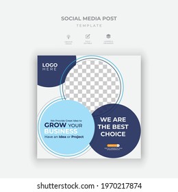 Layout of Digital Marketing Agency post template. Business promotion social media post template