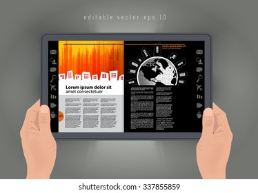 Layout e-magazine. Editable vector 