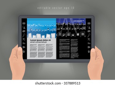 Layout e-magazine. Editable vector 