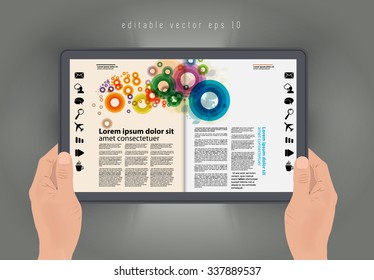 Layout e-magazine. Editable vector 