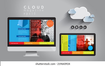 Layout e-magazine, vector
