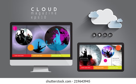 Layout e-magazine, vector