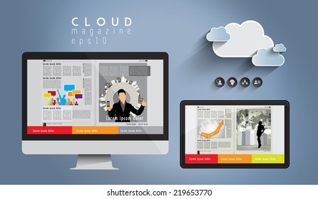 Layout e-magazine, vector 