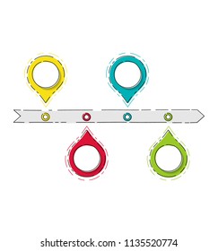 Layout of empty timeline - colourful infographic. Vector. 