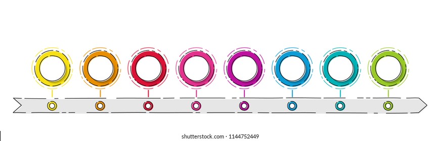 Layout of empty timeline - colourful infographic. Vector. 