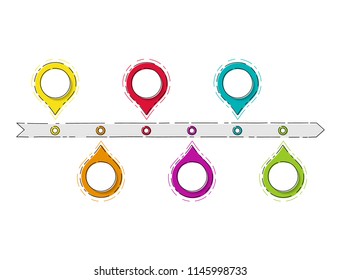 Layout of empty timeline - colourful infographic. Vector. 
