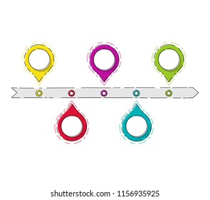 Layout of empty timeline - colourful infographic. Vector. 