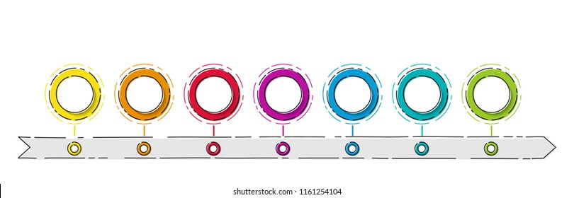 Layout of empty timeline - colourful infographic. Vector. 