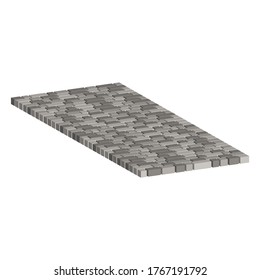 Layout example of paving slabs.Vector isometric and 3D view.