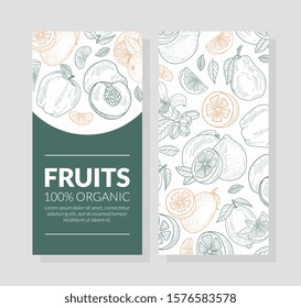Layout flyers for the sale of fruit. Vector illustration.
