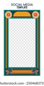 Layout frame decorative template design for social media
