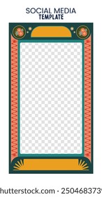Diseño de Plantilla decorativa de marco de diseño para redes sociales